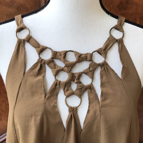 Free People Sleeveless Tunic with Decorative Ring Cut Out Design in Front & Back - Picture 2 of 10